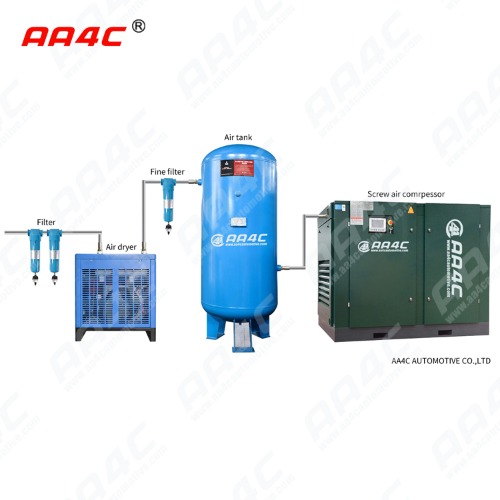 Screw air compressor 7.5KW,8Bar + air dryer + air tank 600L 