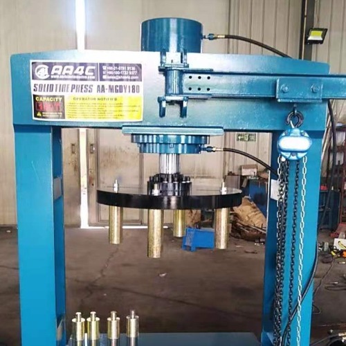 100T 160T 180T solid tire presss machine with hoist crane 