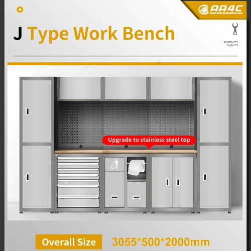J type Combination Workbench Workshop Tool Storage Tabletop Workstation Assembly Worktable Cabinet