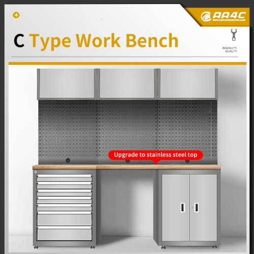 C 型工作站汽修工具车抽屉式多功能组合工作台维修工具柜重型推车间用