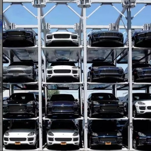 4 columns 4 cars parking lift H steel material  2.7T/ decker, 2.1M lifting height/car.   