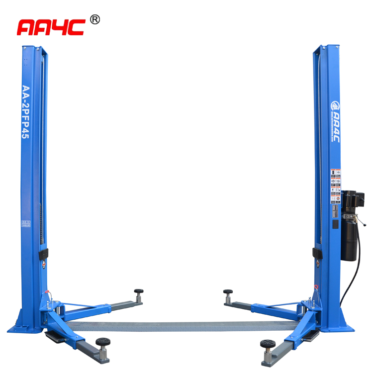    AA-2PFP45  floorplate  4.5T 8 fold profile column dual points manual release hydraulic 2 post car lift 