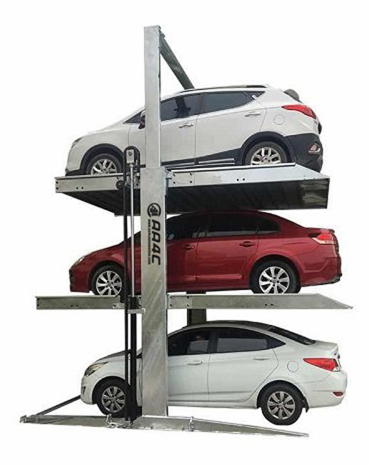 2 post triple car parking lift automotive parking lift auto storage system 