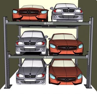 2+2 triple car parking lift