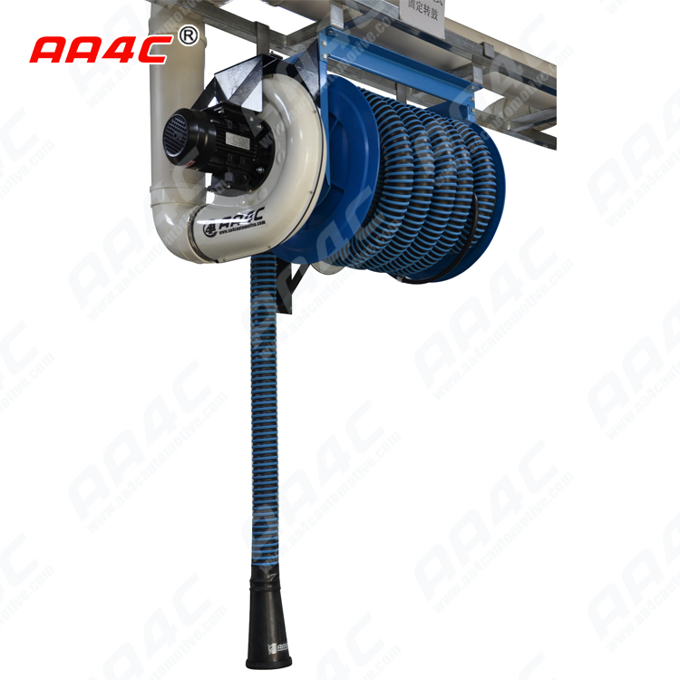 AA4C car exhaust extracting system auto vehicle exhaust manual fixed  tumbler hose reel with fans control customize size